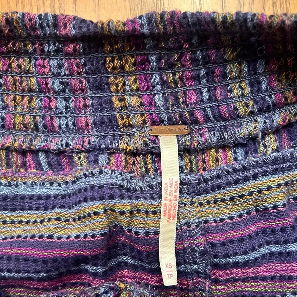 Free People Sweet Escape High Waist Harem Woven Striped Pants Pouch Pockets XS‎